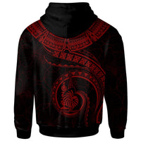 New Caledonia Polynesian Zip up Hoodie New Caledonia Waves (Red) - Polynesian Pride