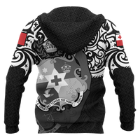 Tonga Polynesian Hoodie (Zip up) Tongan Pride (White) - Polynesian Pride