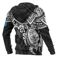 Yap Polynesian Zip up Hoodie White Turtle - Polynesian Pride