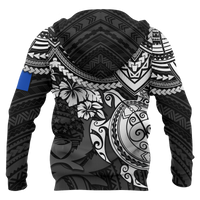 Pohnpei Hoodie Polynesian White Turtle - Polynesian Pride