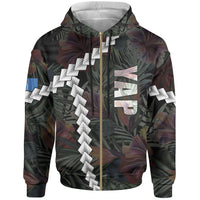 Yap Micronesian Zip up Hoodie Chain Polynesian Unisex BLACK - Polynesian Pride