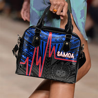 Samoa Shoulder Handbag - Samoa Seal With Heartbeat Polynesian Pattern (Blue) One Size Blue - Polynesian Pride