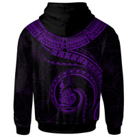 New Caledonia Polynesian Custom Zip up Hoodie New Caledonia Waves (Purple) - Polynesian Pride