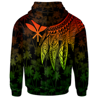 Polynesian Hawaii Kanaka Maoli Zip up Hoodie Polynesian Wings (Reggae) - Polynesian Pride