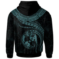 Tonga Polynesian Custom Hoodie Tonga Waves (Turquoise) - Polynesian Pride