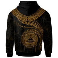 American Samoa Polynesian Hoodie American Samoan Waves (Golden) - Polynesian Pride