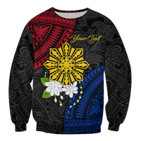 (Custom Personalised) Philippines Sampaguita Filipino Sun Sweatshirt - LT12 Unisex Black - Polynesian Pride