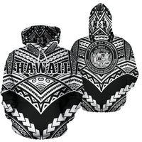 Hawaii Polynesian Tribal Hoodie New Warrior Style White Color Unisex White - Polynesian Pride