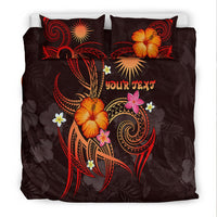 Marshall Islands Polynesian Personalised Bedding Set - Legend of Marshall Islands (Red) - Polynesian Pride