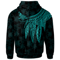 Tuvalu Hoodie Polynesian Wings (Turquoise) - Polynesian Pride