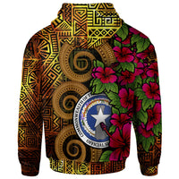 Northern Mariana Islands Custom Zip up Hoodie Hibiscus Vintage - Polynesian Pride