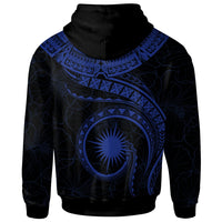 Marshall Islands Polynesian Custom Hoodie Marshall Islands Waves (Blue) - Polynesian Pride