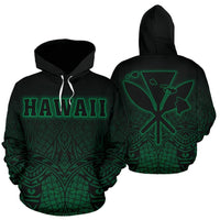Hawaii Kanaka Polynesian Hoodie Green Neon Style Unisex Green - Polynesian Pride