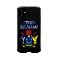 Cook Islands Phone Case - Coat of Arm Name iPhone 11 One Size Black - Polynesian Pride