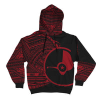 Yap Hoodie Micronesia Red Patterns With Coat of Arms - Polynesian Pride
