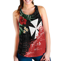 Wallis and Futuna Polynesian Women Racerback Tank Fantastic Flowers LT13 - Polynesian Pride