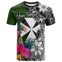 Wallis and Futuna Custom T Shirt Turtle Plumeria Banana Leaf Unisex Black - Polynesian Pride