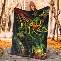 Guam Custom Personalised Premium Blanket - Reggae Turtle - Polynesian Pride