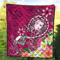 Fiji Premium Quilt - Turtle Plumeria (Pink) - Polynesian Pride