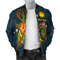Nauru Polynesian Personalised Men's Bomber Jacket - Legend of Nauru (Blue) - Polynesian Pride