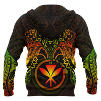 Polynesian Hawaii Zip up Hoodie Reggae Turtle Manta Ray - Polynesian Pride
