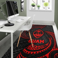 Guam Polynesian Area Rug - Red Tribal Wave - Polynesian Pride