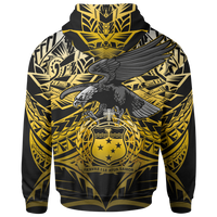 Samoa Polynesian Custom Hoodie Eagle Tribal Pattern Yellow - Polynesian Pride