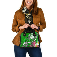 Fiji Shoulder Handbag - Turtle Plumeria (Green) - Polynesian Pride