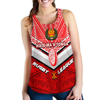 Tonga Rugby Mate Ma'a Tonga Tapa Pattern Women Tank Top - LT2 - Polynesian Pride