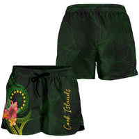 Cook Islands Polynesian Women's Shorts - Floral With Seal Flag Color - Polynesian Pride