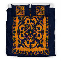 Hawaii Bedding Set Royal Pattern - Orange and Royal Blue - Polynesian Pride
