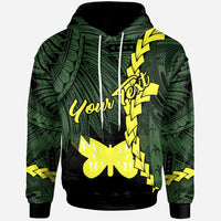 Papua New Guinea Oro Province Polynesian Custom Hoodie Tribal Wave Tattoo Unisex Green - Polynesian Pride
