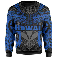 Hawaii Polynesian Tribal Kanaka Maoli Sweatshirt - AH - Blue - Mark Style - Polynesian Pride