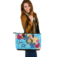 Nauru Custom Personalised Leather Tote - Tropical Style - Polynesian Pride