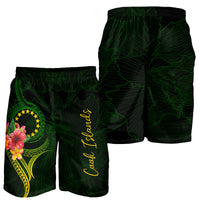 Cook Islands Polynesian Men's Short - Floral With Seal Flag Color - Polynesian Pride