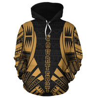 Turtle Polynesian Custom Hoodie Gold Tattoo - Polynesian Pride