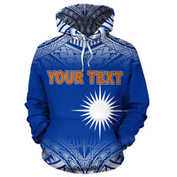 Marshall Islands Polynesian Custom Hoodie Blue Frog - Polynesian Pride