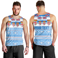 (Custom Personalised) Fiji Polynesian Men Tank Top Fijian Tropical Flowers LT13 - Polynesian Pride