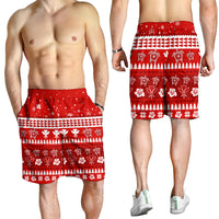 Mele Kalikimaka Men Short (No) Santa Claus Hawaii Christmas LT13 Men's Shorts Red - Polynesian Pride