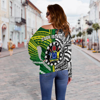 Cook Islands Unique Off Shoulder Sweater Polynesia Pattern LT13 - Polynesian Pride