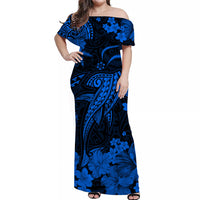 Hawaii Matching Dress and Hawaiian Shirt Polynesia Blue Shark LT13 - Polynesian Pride