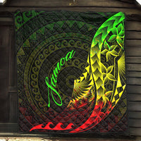 Samoa Premium Quilt - Polynesian Pattern Style Reggae Color - Polynesian Pride