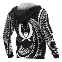 Pohnpei Micronesia All Over Zip up Hoodie White Tribal Wave - Polynesian Pride