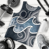 Cook Islands Polynesian Men's Tank Top - Ocean Style Blue - Polynesian Pride