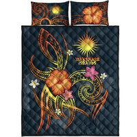 Marshall Islands Polynesian Quilt Bed Set - Legend of Marshall Islands (Blue) - Polynesian Pride