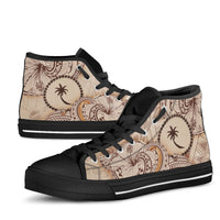 Chuuk High Top Shoes - Hibiscus Flowers Vintage Style - Polynesian Pride