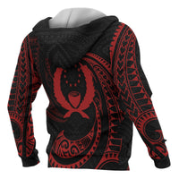 Pohnpei Micronesia Hoodie Red Tribal Wave - Polynesian Pride