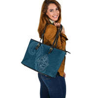 Guam Leather Tote - Hafa Adai Pattern Style - Polynesian Pride