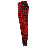 Polynesian Maori Lauhala Red Joggers - Polynesian Pride