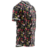 Tropical Hibiscus, Strelitzia Palm Leaves Baseball Jersey - Polynesian Pride